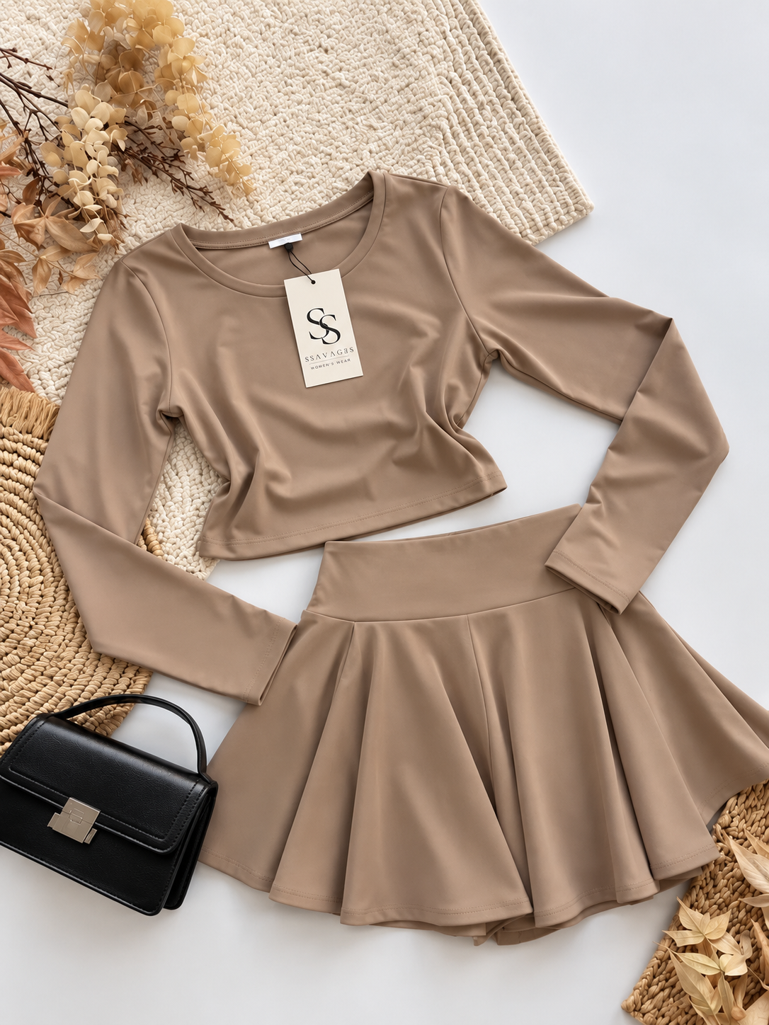 CONJUNTO TOP + FALDA PANTALÓN