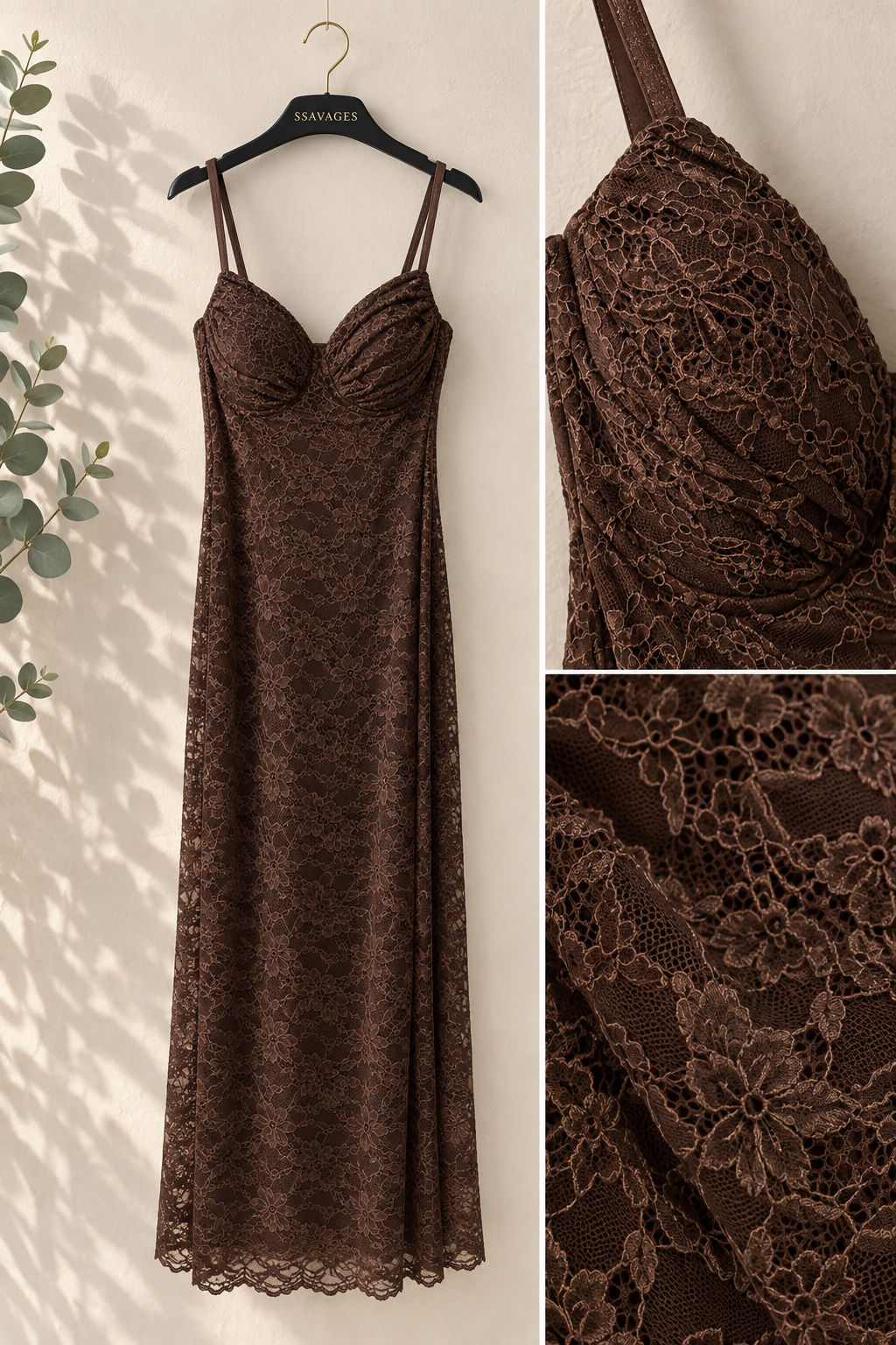 VESTIDO LARGO ENCAJE