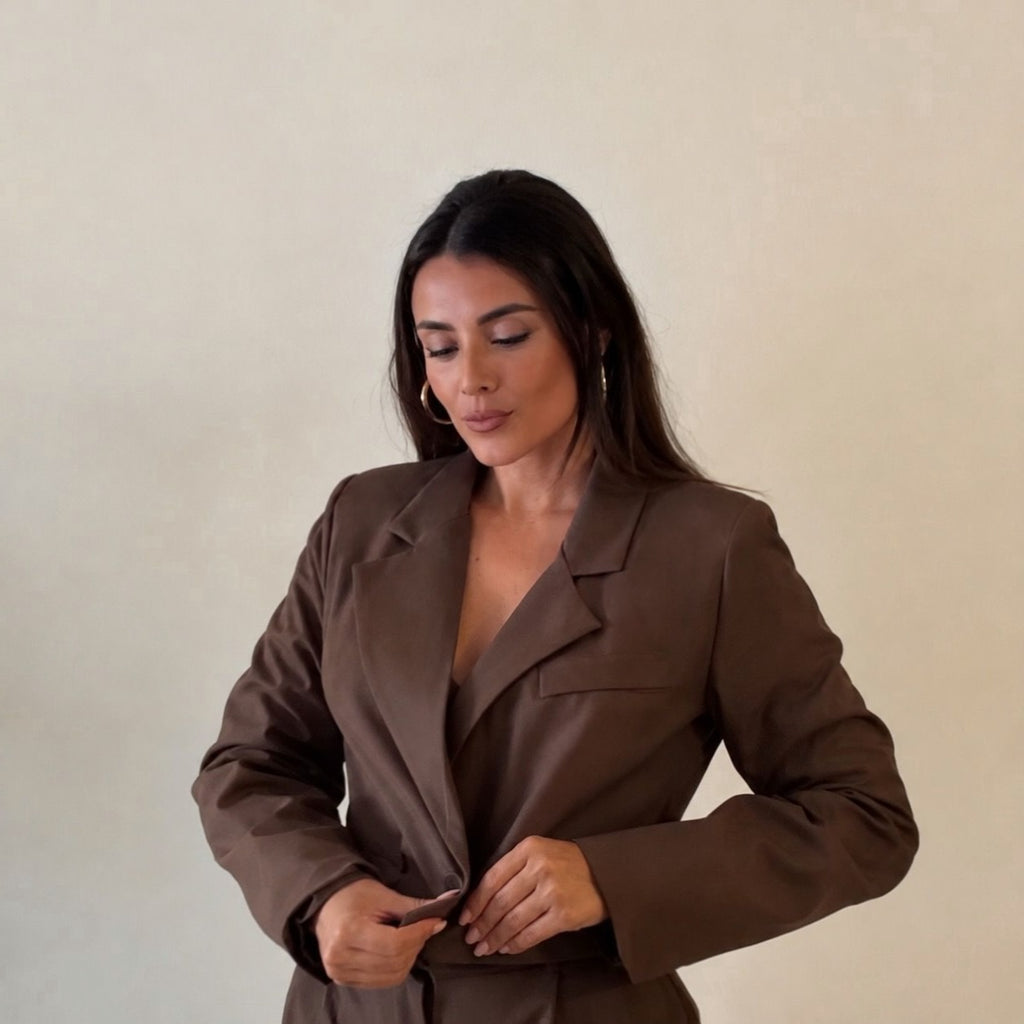 BLAZER CROPPED + PANTALÓN PALAZZO